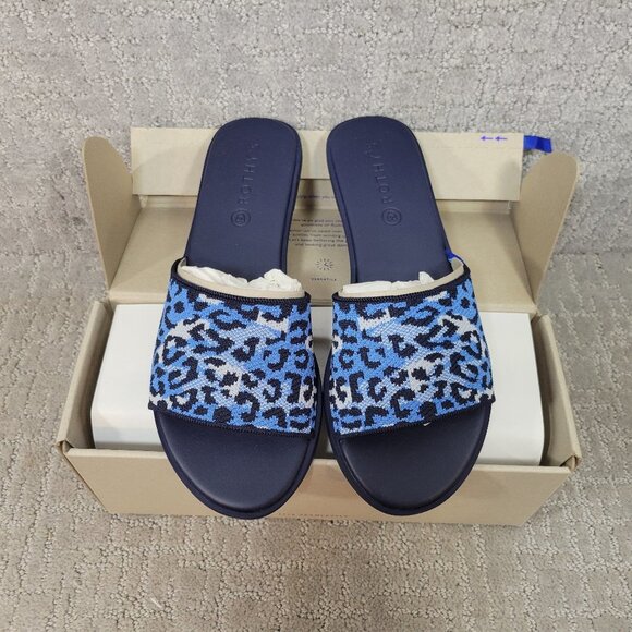 Rothy's The Slide Azure Camo Spot Slip On Sandals Women's Size US 8, 8.5 - Picture 1 of 10